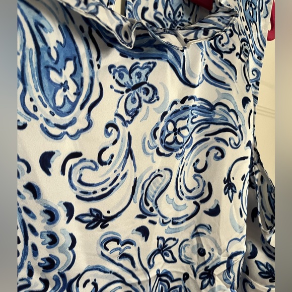 Talbots Ruffle Rounded Neck Sleeveless Blouse - Picture 2 of 5